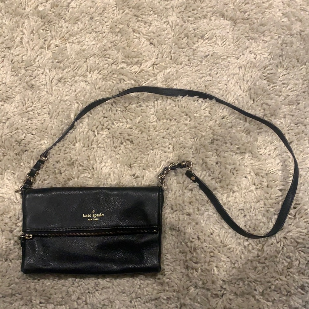 Black Leather Kate Spade Crossbody Purse